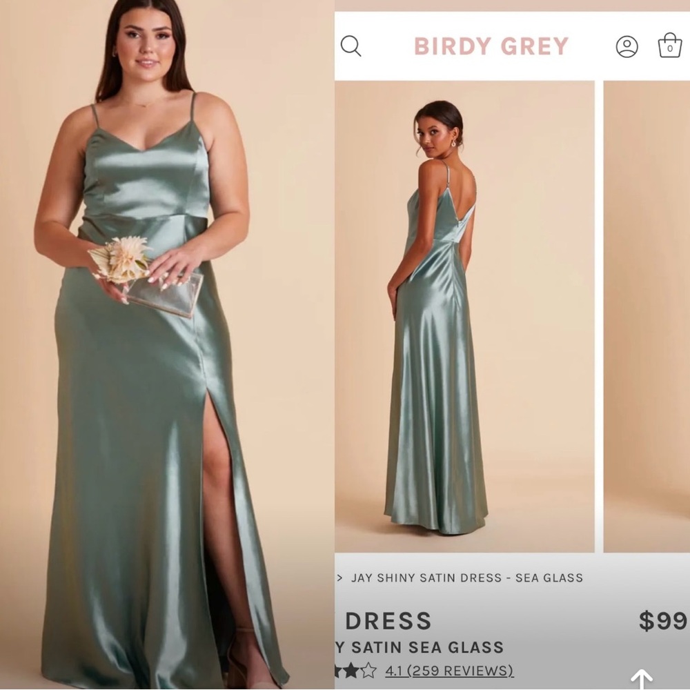 BIRDY Grey Satin Dress